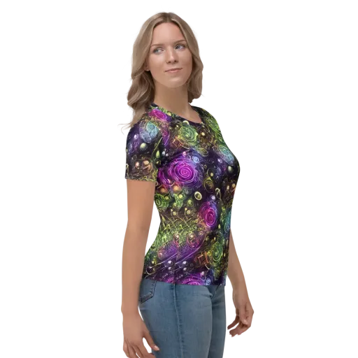 Neon Rosarium on a Women's Crew Neck T-Shirt