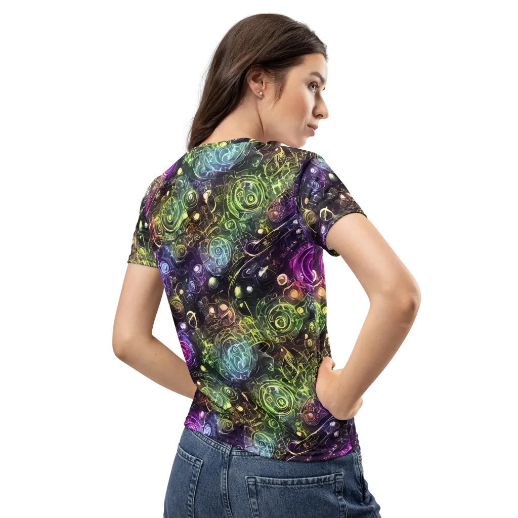 Neon Rosarium on Women's Crew Neck T-Shirt — Back