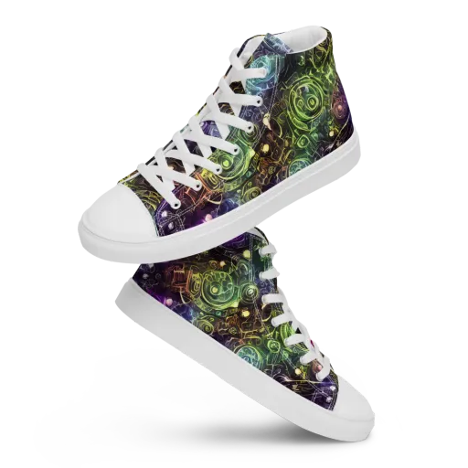 Neon Rosarium on a Women's High Top Canvas Shoes