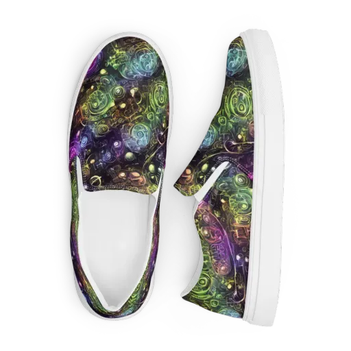 Neon Rosarium on a Men's Slip-On Canvas Shoes