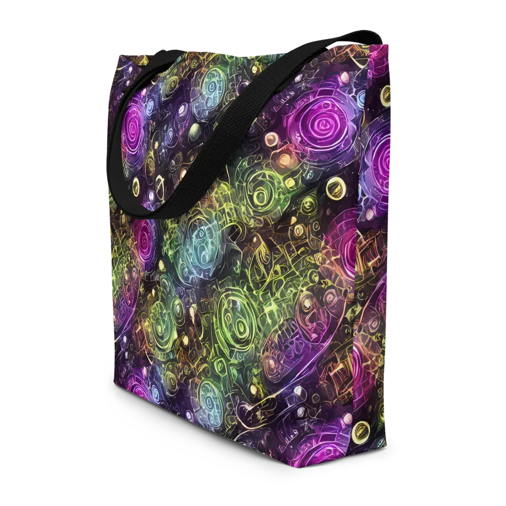 Neon Rosarium on Large Tote Bag W/ Pocket — Front