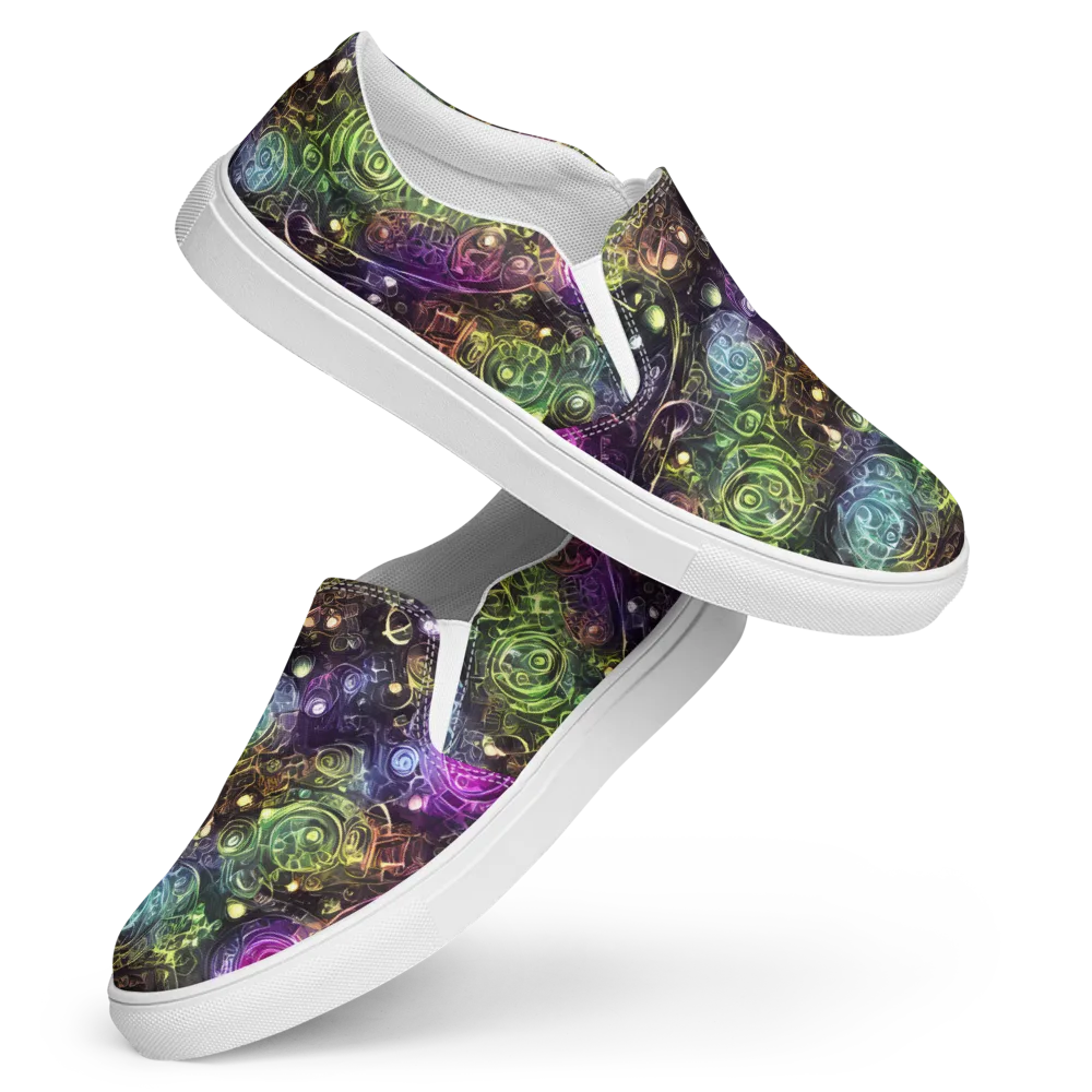 Neon Rosarium on Women's Slip-On Canvas Shoes — Front