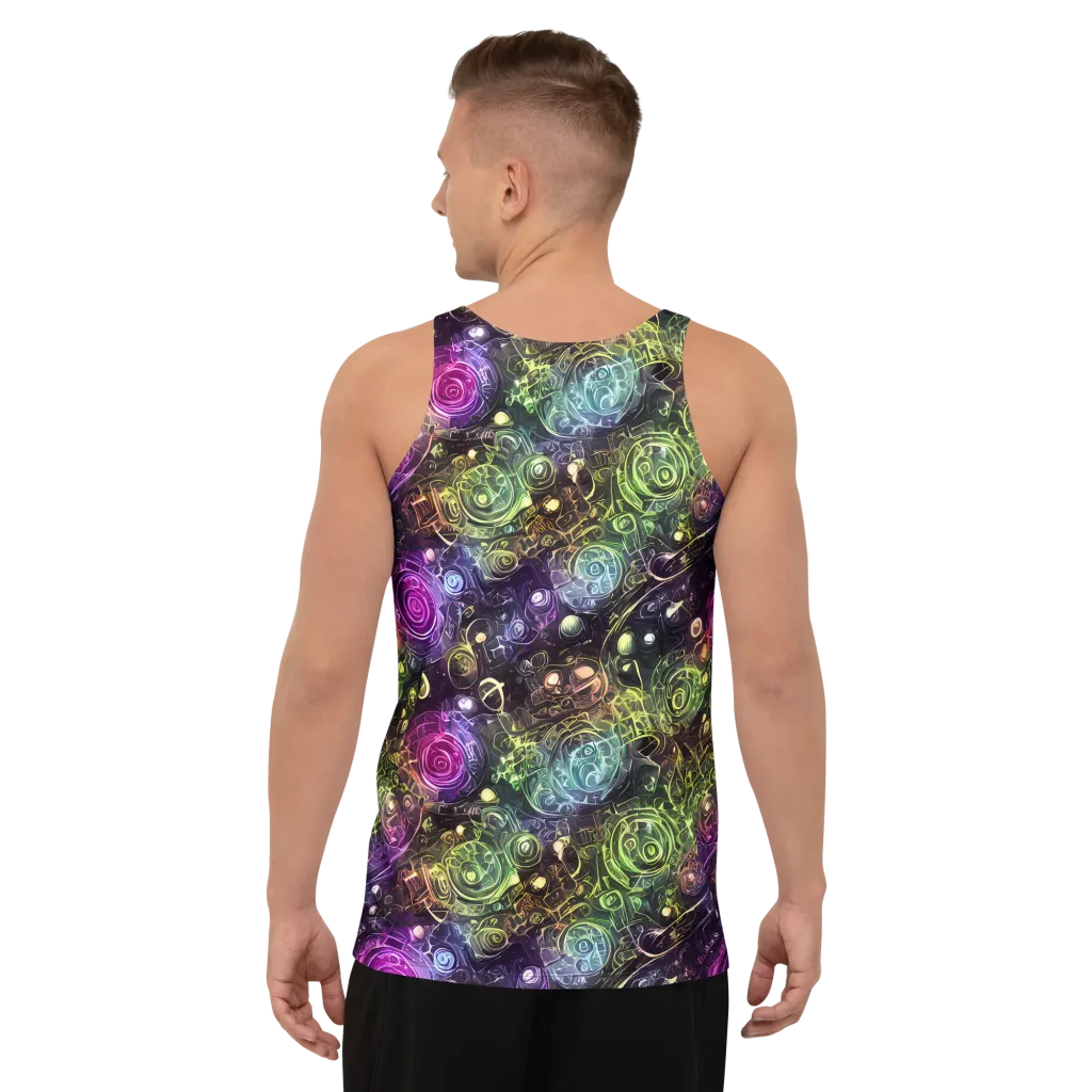 Neon Rosarium on Men's Tank Top — Back