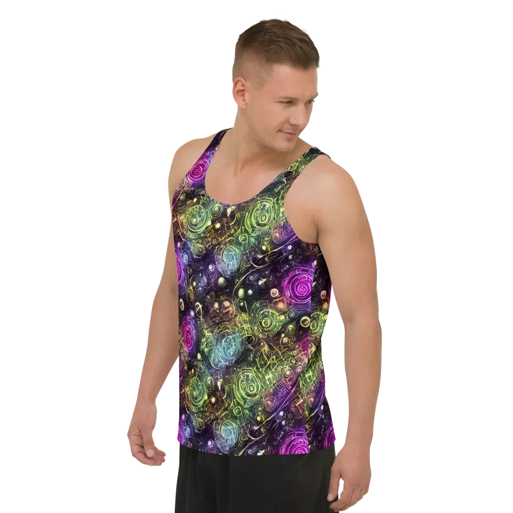 Neon Rosarium on Men's Tank Top — Left Front