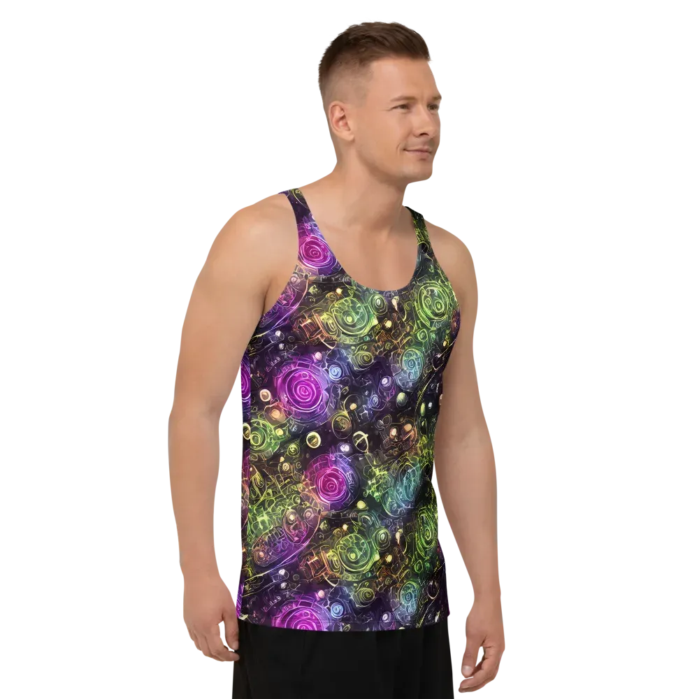 Neon Rosarium on Men's Tank Top — Right Front