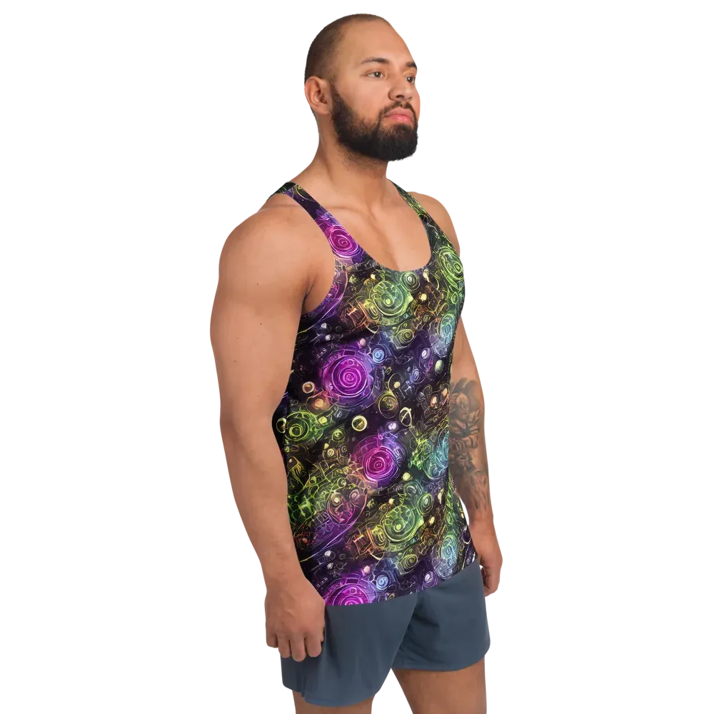 Neon Rosarium on Men's Tank Top — Right Front