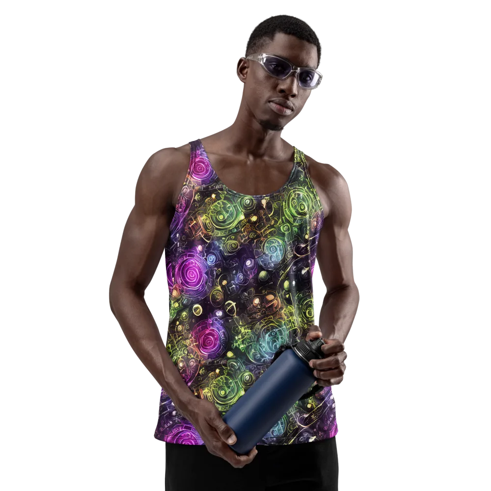 Neon Rosarium on Men's Tank Top — Front