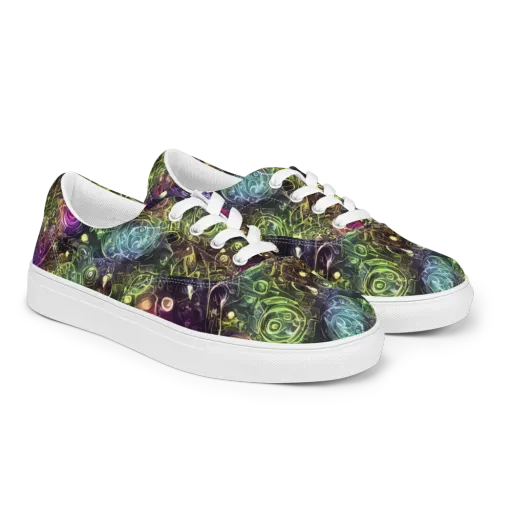 Neon Rosarium on a Men's Lace-Up Canvas Shoes