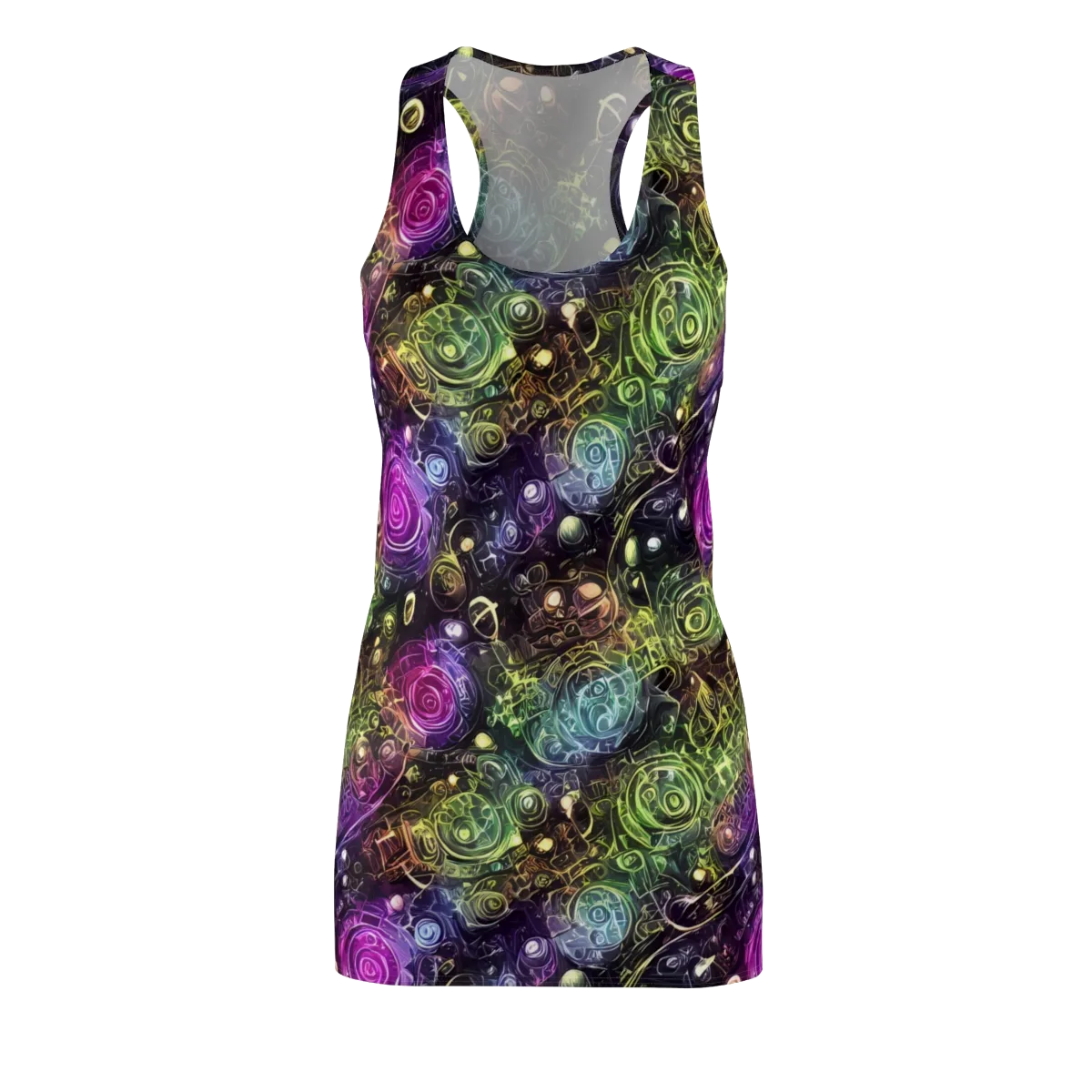Neon Rosarium on Racerback Dress — Front