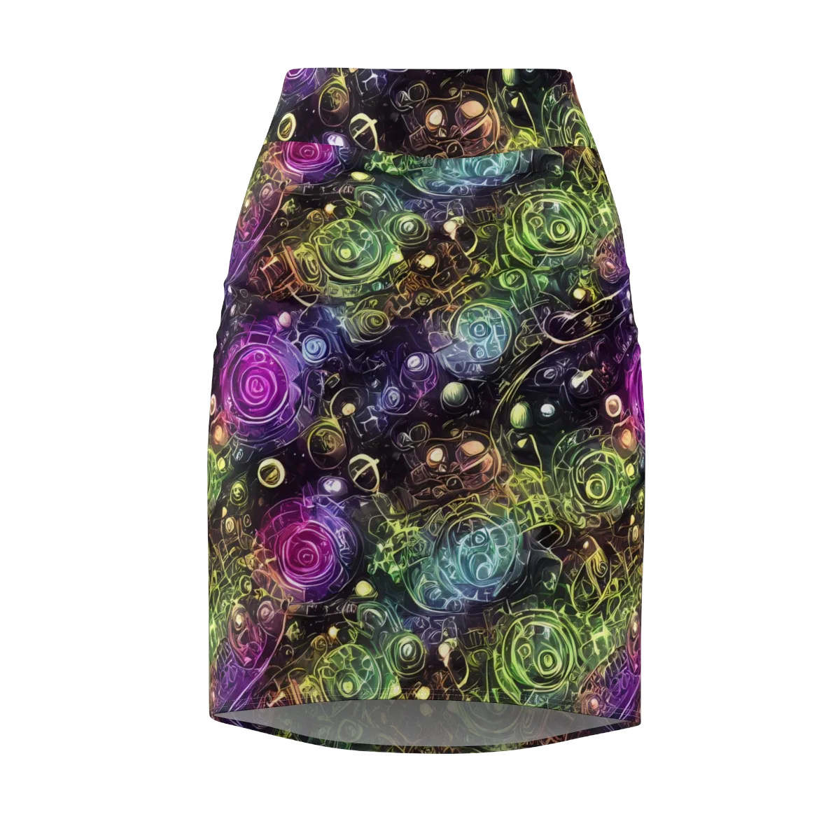 Neon Rosarium on Pencil Skirt — Front