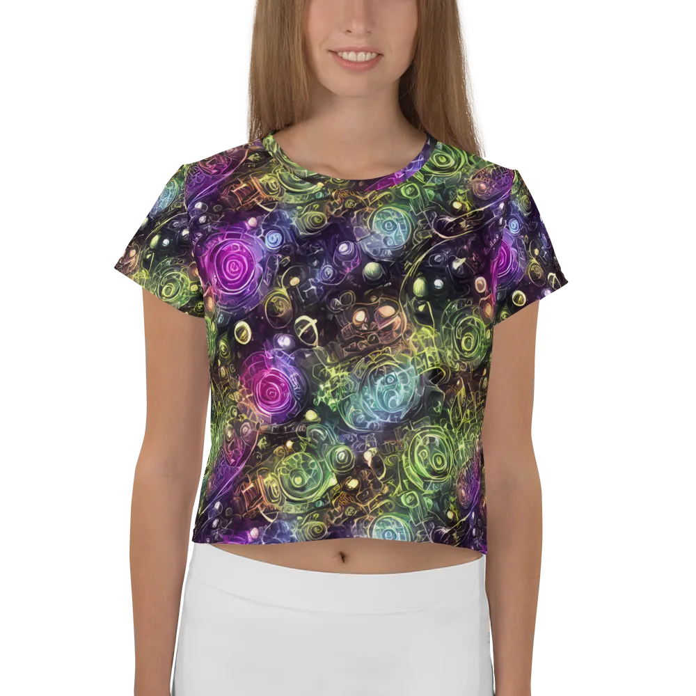 Neon Rosarium on Crop Tee — Front