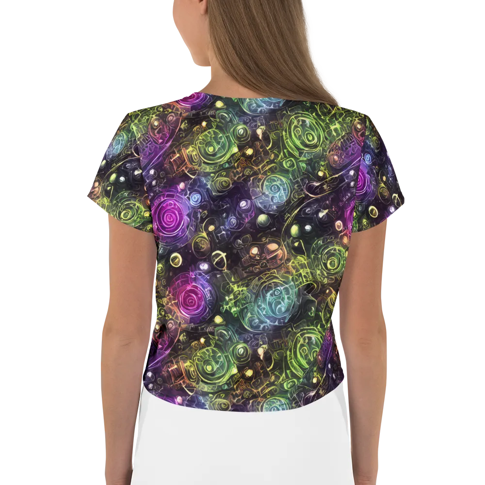 Neon Rosarium on Crop Tee — Back