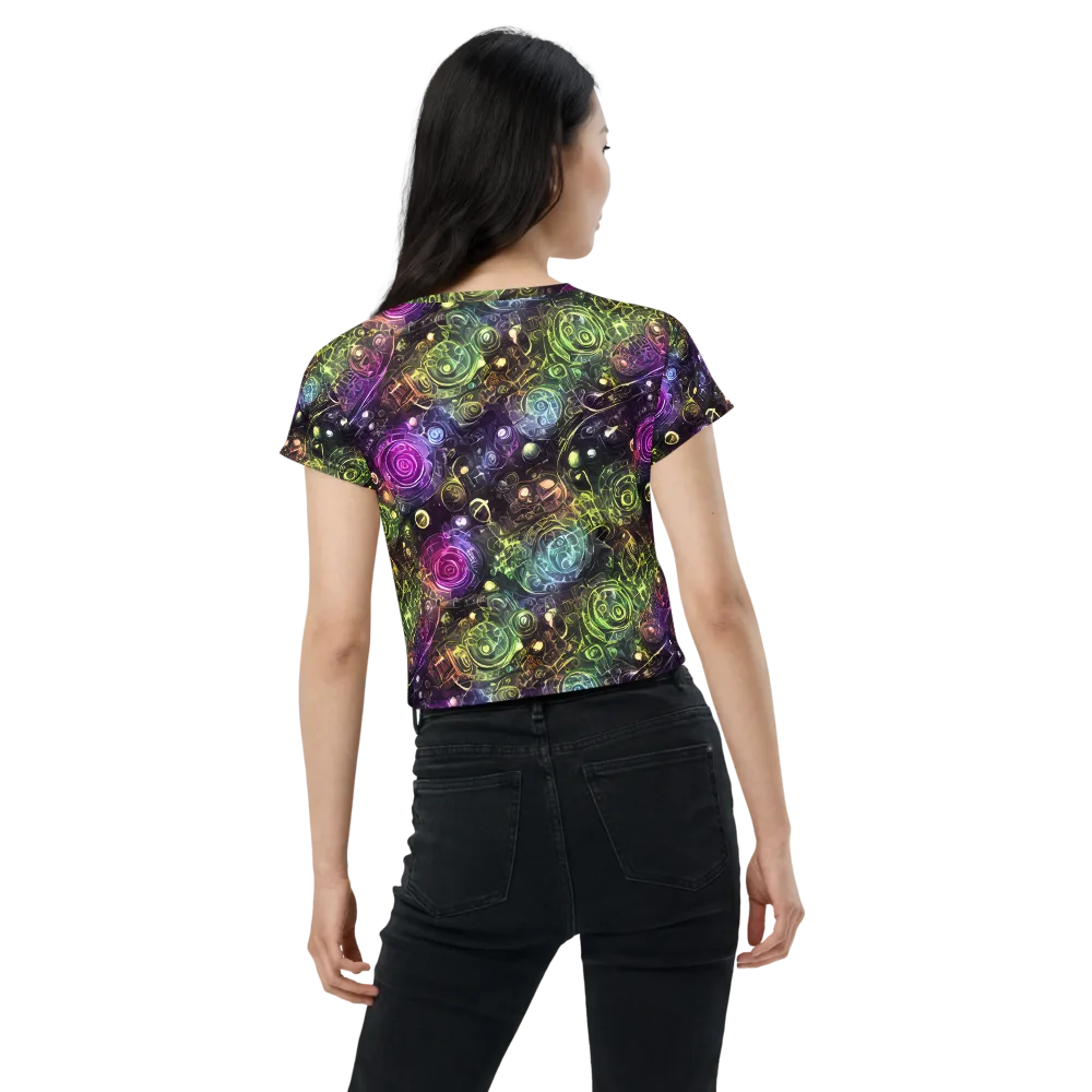 Neon Rosarium on Crop Tee — Back