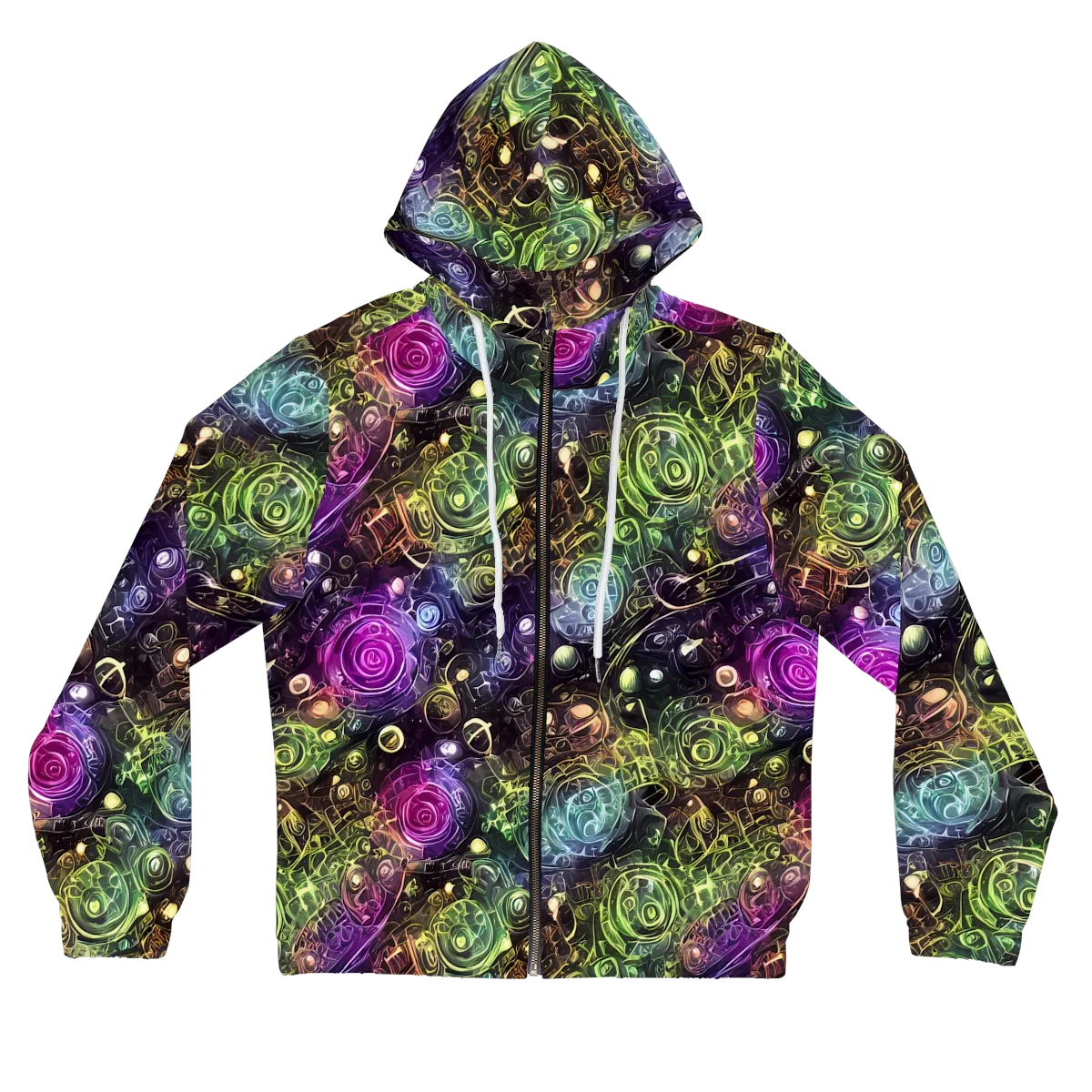 Neon Rosarium on Women's Full-Zip Hoodie — Front