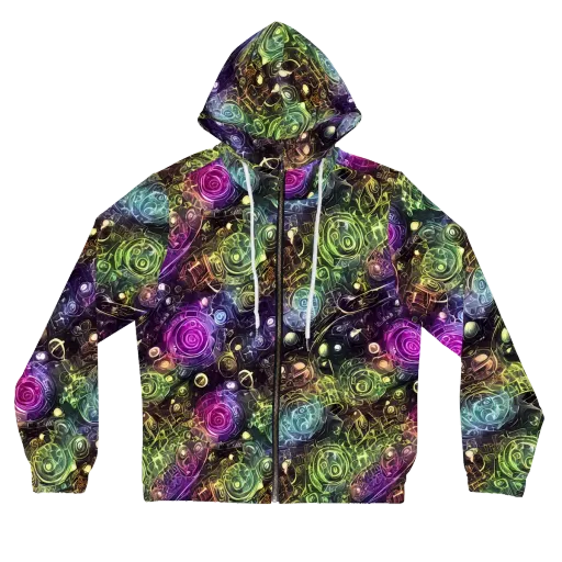 Neon Rosarium on a Women's Full-Zip Hoodie