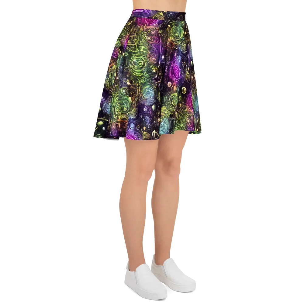 Neon Rosarium on Skater Skirt — Right