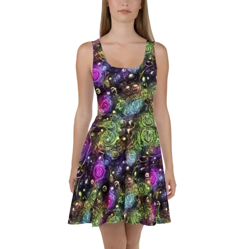 Neon Rosarium on a Skater Dress