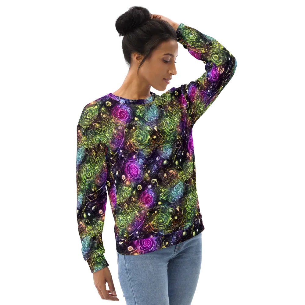 Neon Rosarium on Sweatshirt — Right Front