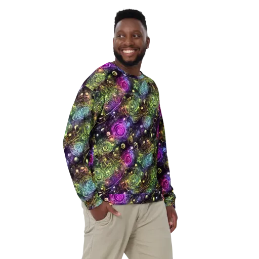 Neon Rosarium on a Sweatshirt