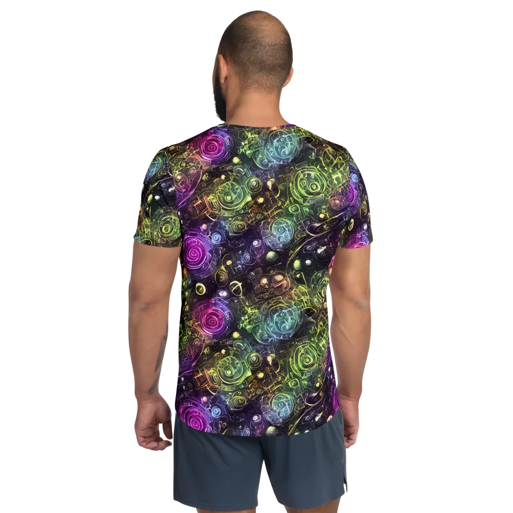 Neon Rosarium on Men's Athletic T-Shirt — Back