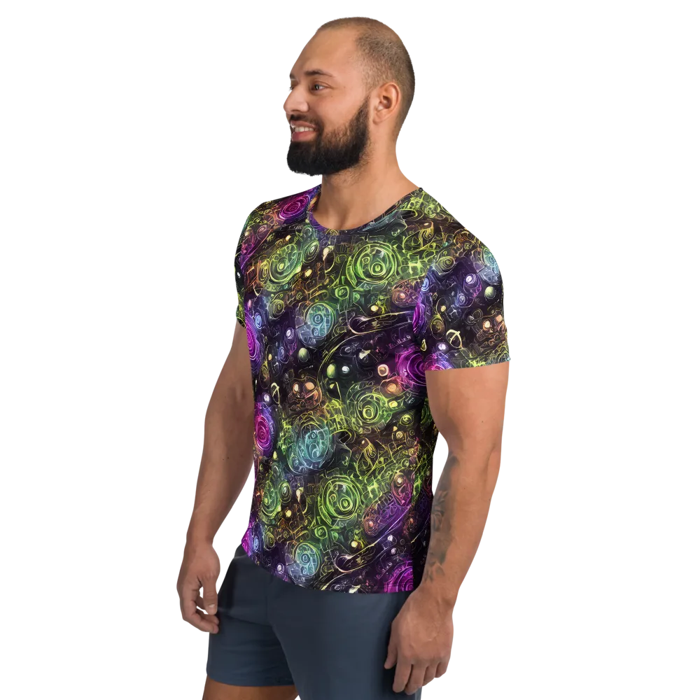 Neon Rosarium on Men's Athletic T-Shirt — Left