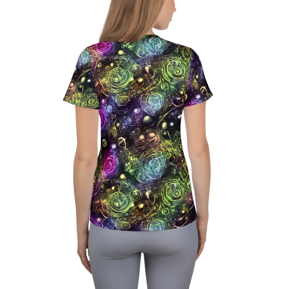 Neon Rosarium on Women's Athletic T-Shirt — Back