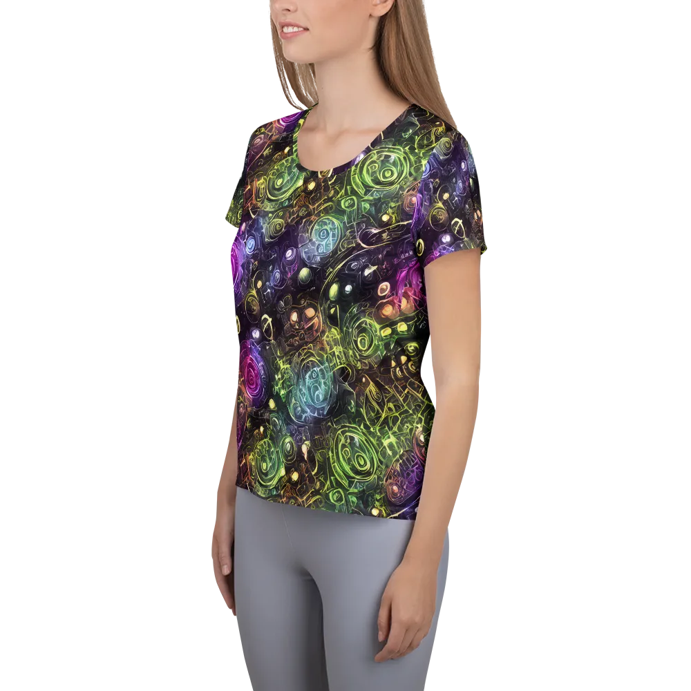 Neon Rosarium on Women's Athletic T-Shirt — Left