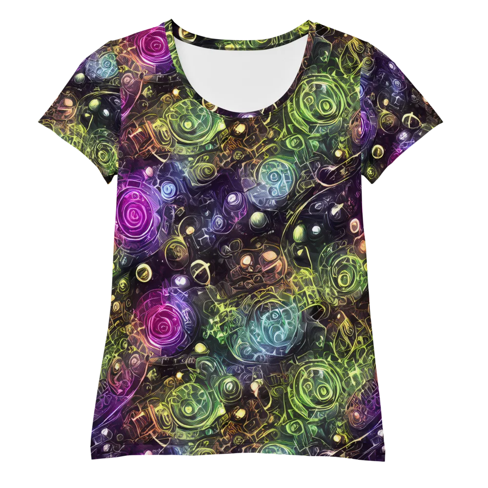 Neon Rosarium on Women's Athletic T-Shirt — Front