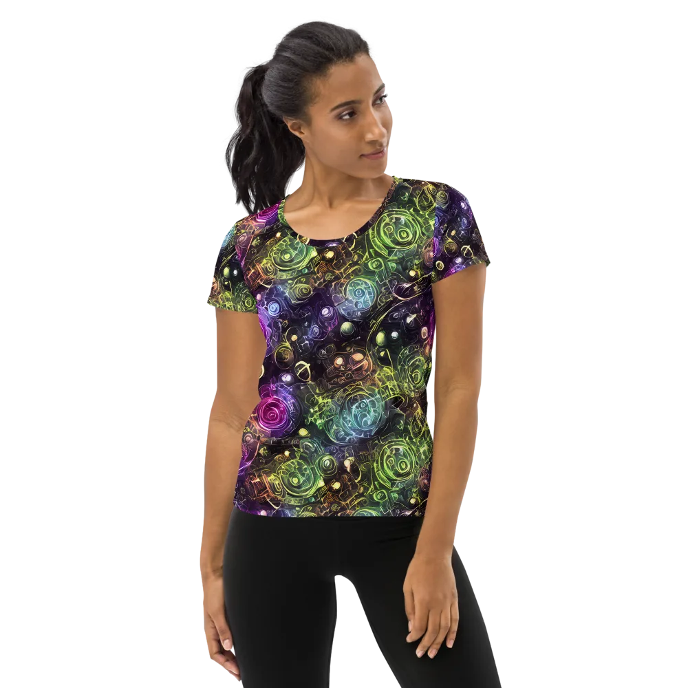 Neon Rosarium on Women's Athletic T-Shirt — Front