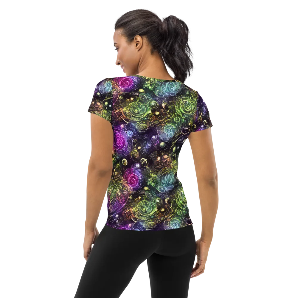 Neon Rosarium on Women's Athletic T-Shirt — Back