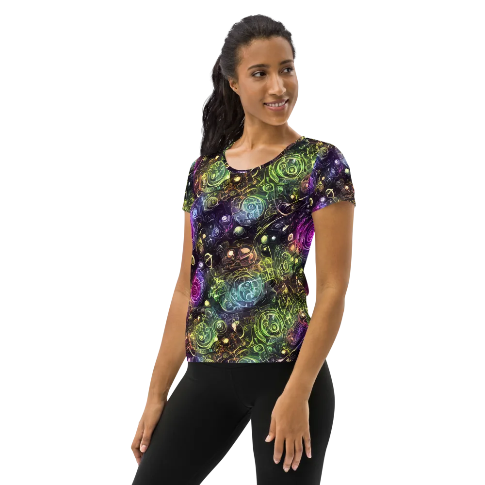 Neon Rosarium on Women's Athletic T-Shirt — Left