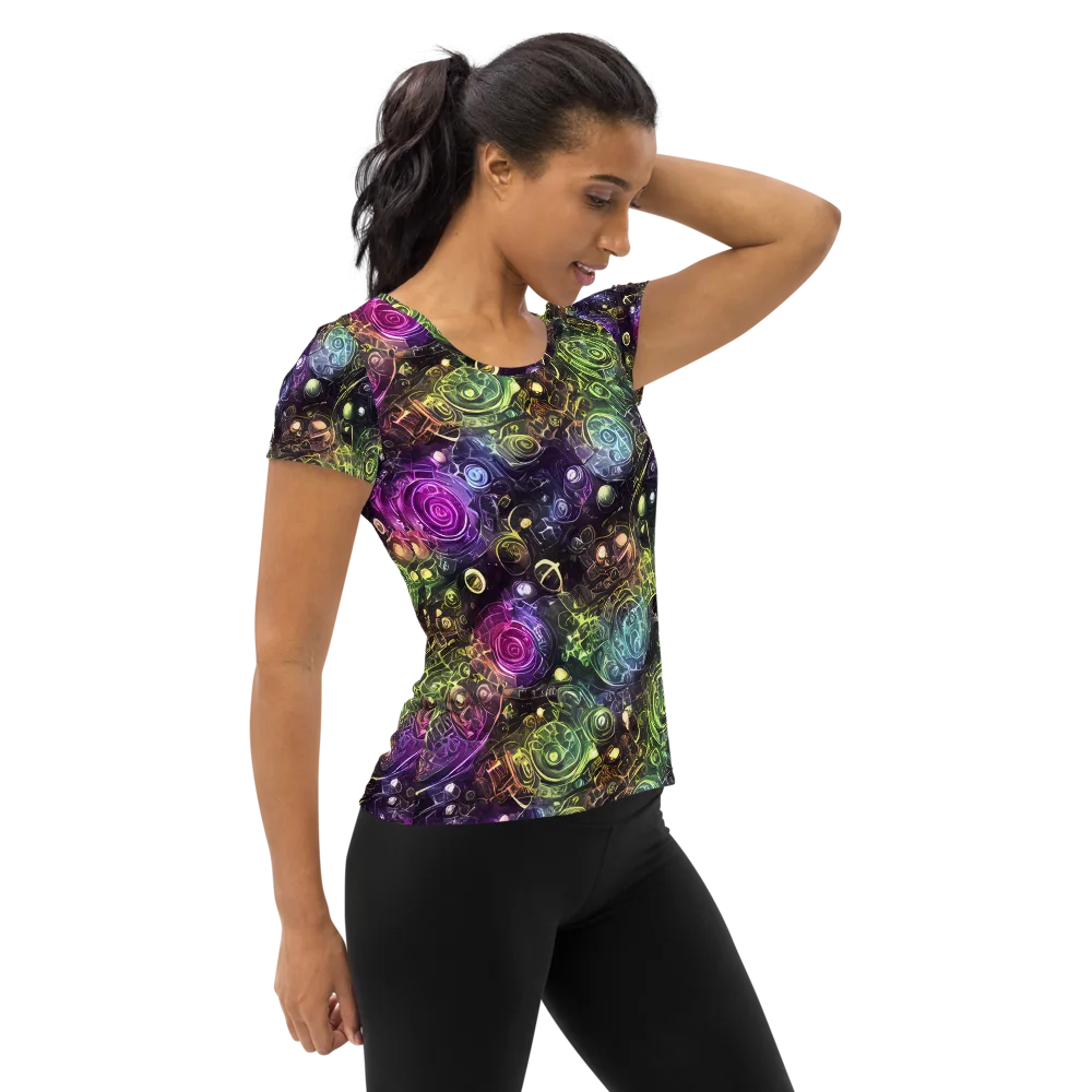Neon Rosarium on Women's Athletic T-Shirt — Right