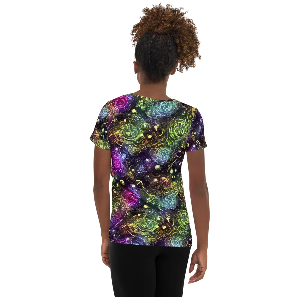 Neon Rosarium on Women's Athletic T-Shirt — Back