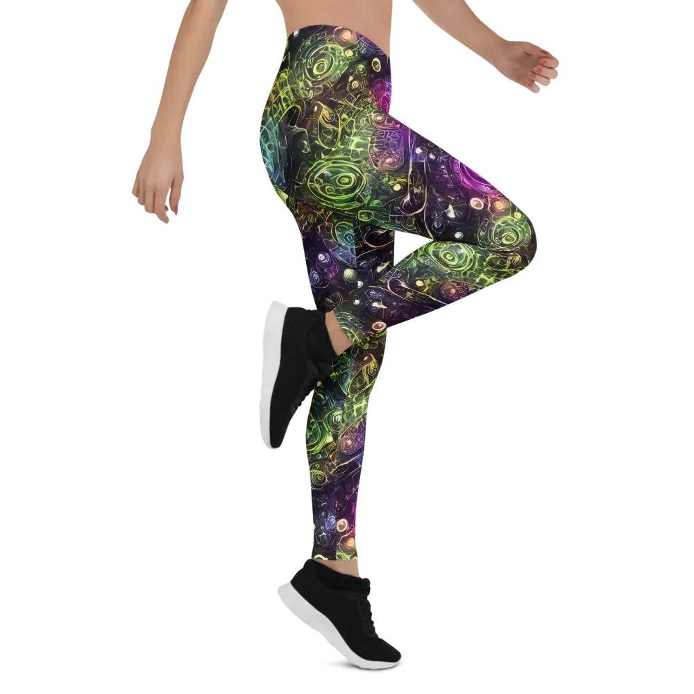 Neon Rosarium on Leggings — Right