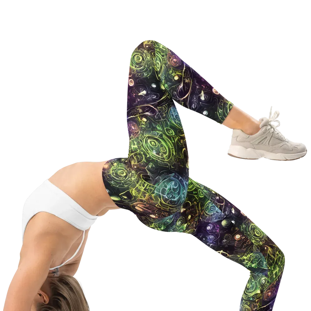 Neon Rosarium on Leggings — Right