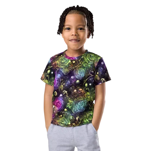 Neon Rosarium on a Kids Crew Neck T-Shirt
