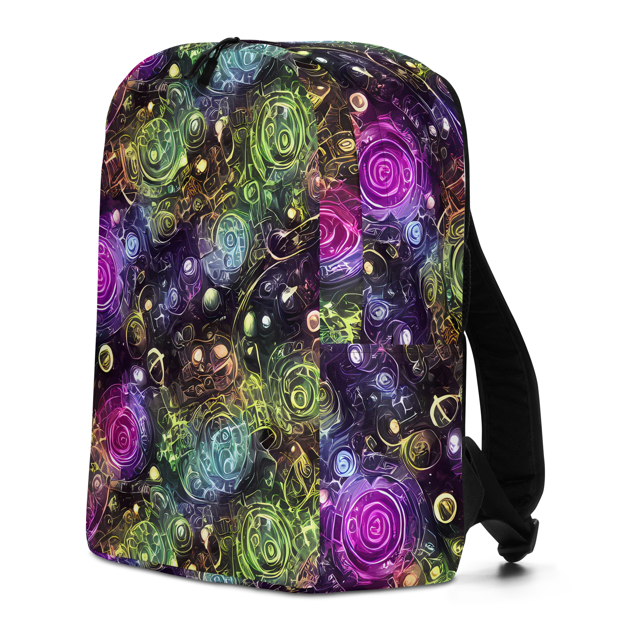 Neon Rosarium on Minimalist Backpack — Left