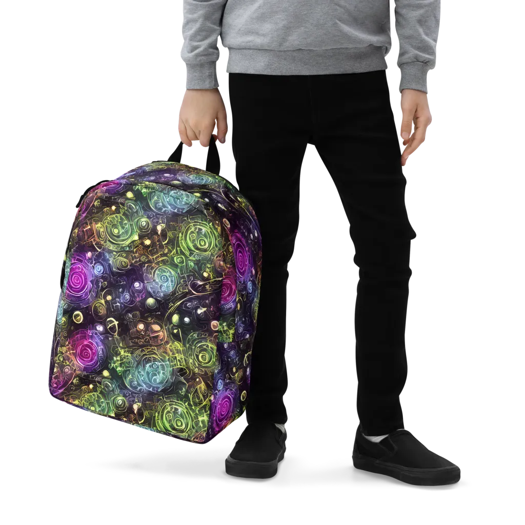 Neon Rosarium on Minimalist Backpack — Zoomed-in