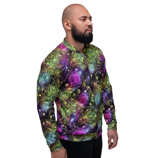 Neon Rosarium on a Bomber Jacket