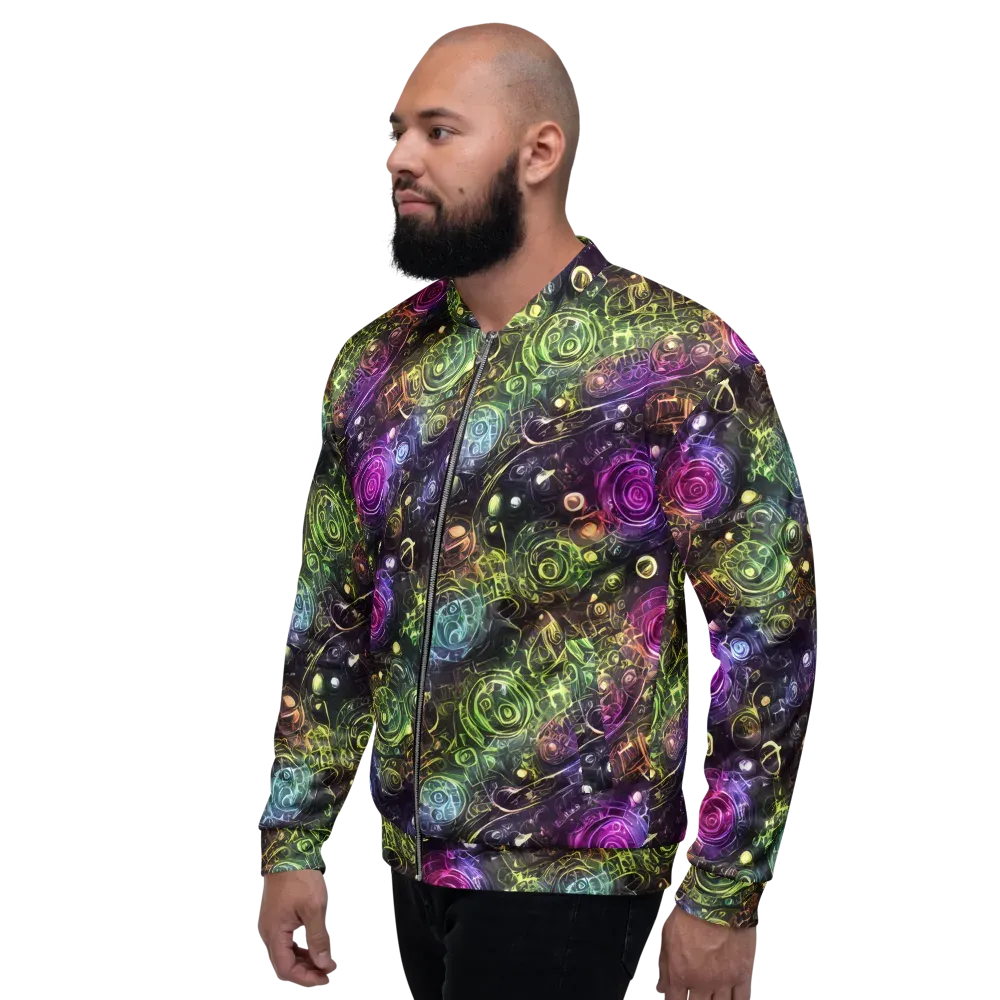 Neon Rosarium on Bomber Jacket — Left
