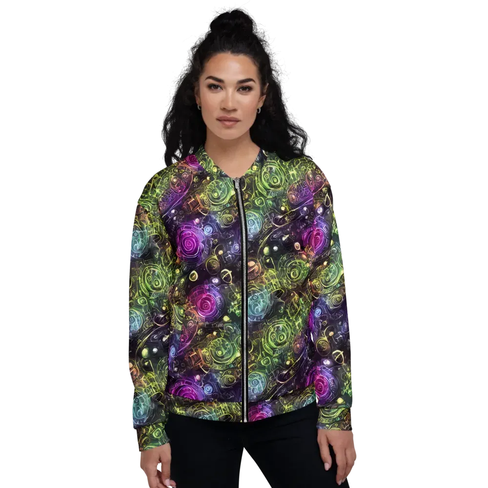 Neon Rosarium on Bomber Jacket — Front