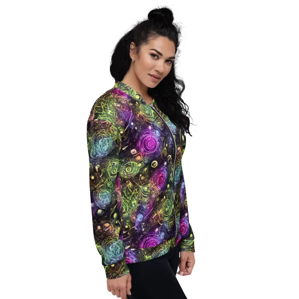 Neon Rosarium on Bomber Jacket — Right