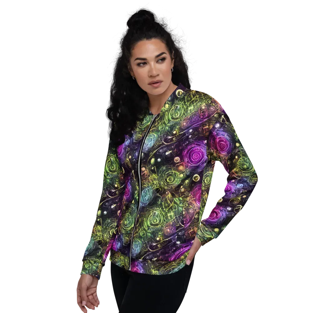 Neon Rosarium on Bomber Jacket — Left