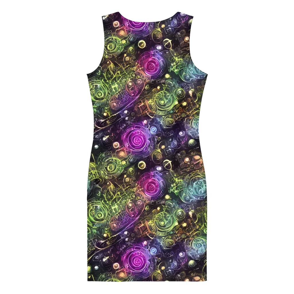 Neon Rosarium on Bodycon Dress — Back