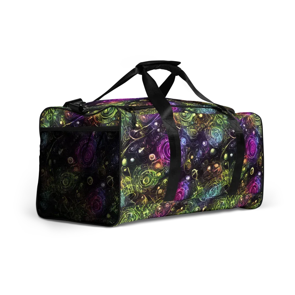 Neon Rosarium on Duffle Bag — Right Front