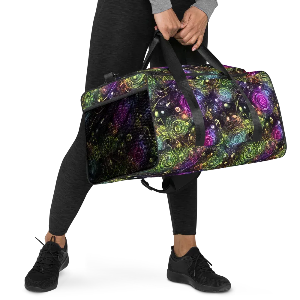 Neon Rosarium on Duffle Bag — Right Front