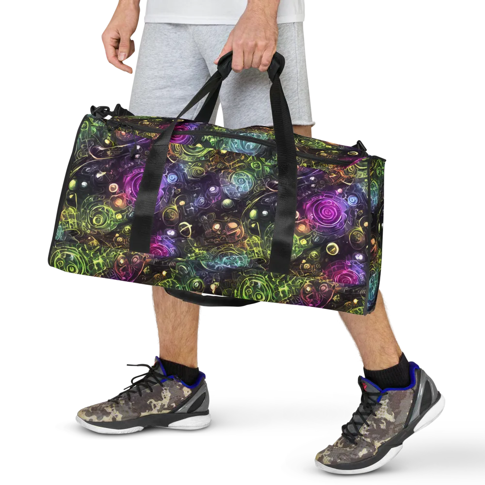 Neon Rosarium on Duffle Bag — Front