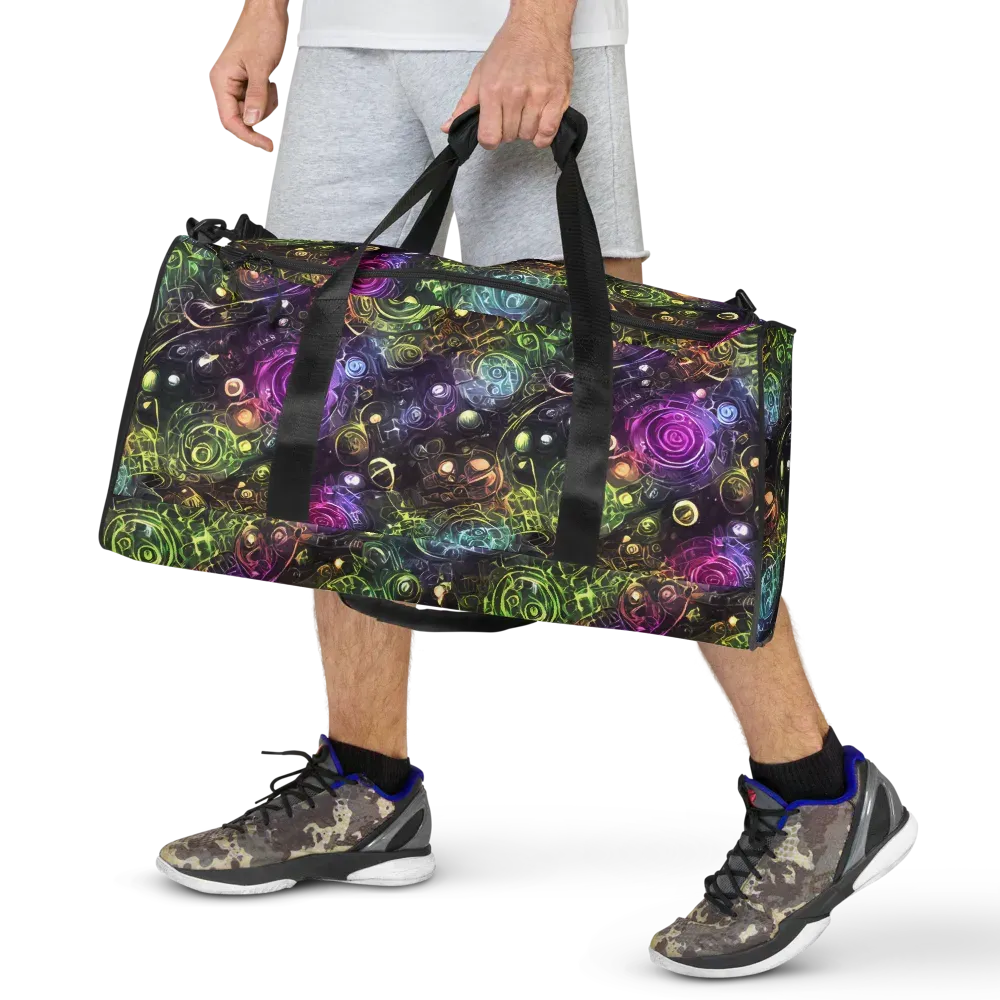 Neon Rosarium on Duffle Bag — Front