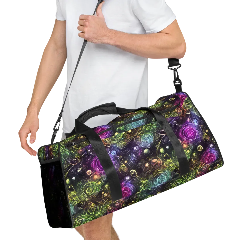 Neon Rosarium on Duffle Bag — Right Front