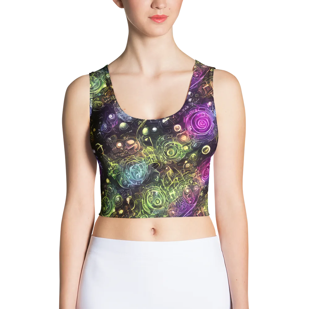 Neon Rosarium on Crop Top — Front